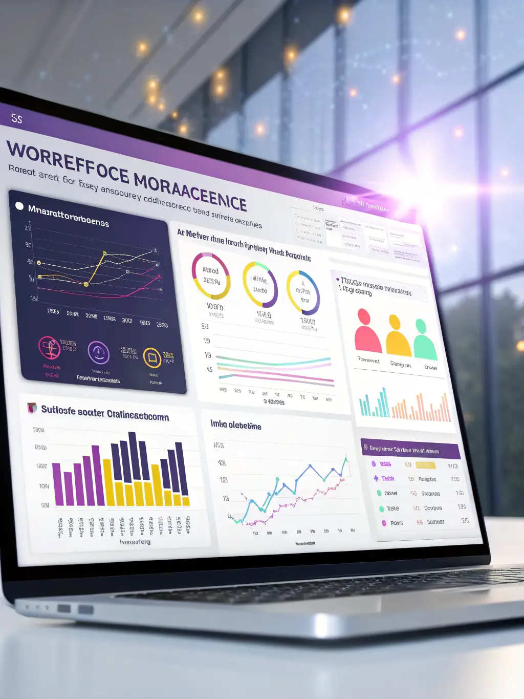 A visual representation of ClairHR's data analytics dashboard, showcasing key HR metrics and trends.